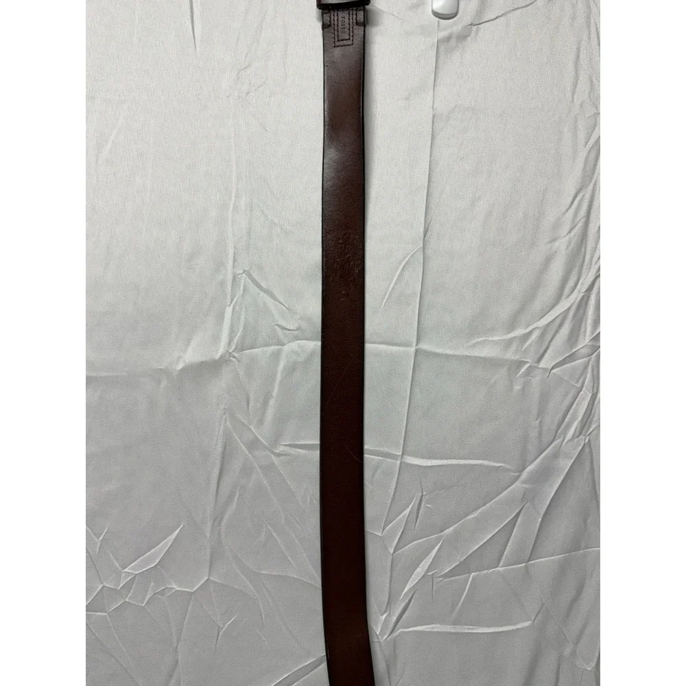 Fossil Genuine Leather Brown Belt Size 42 / 105 Silver Buckle Classic Casual Men